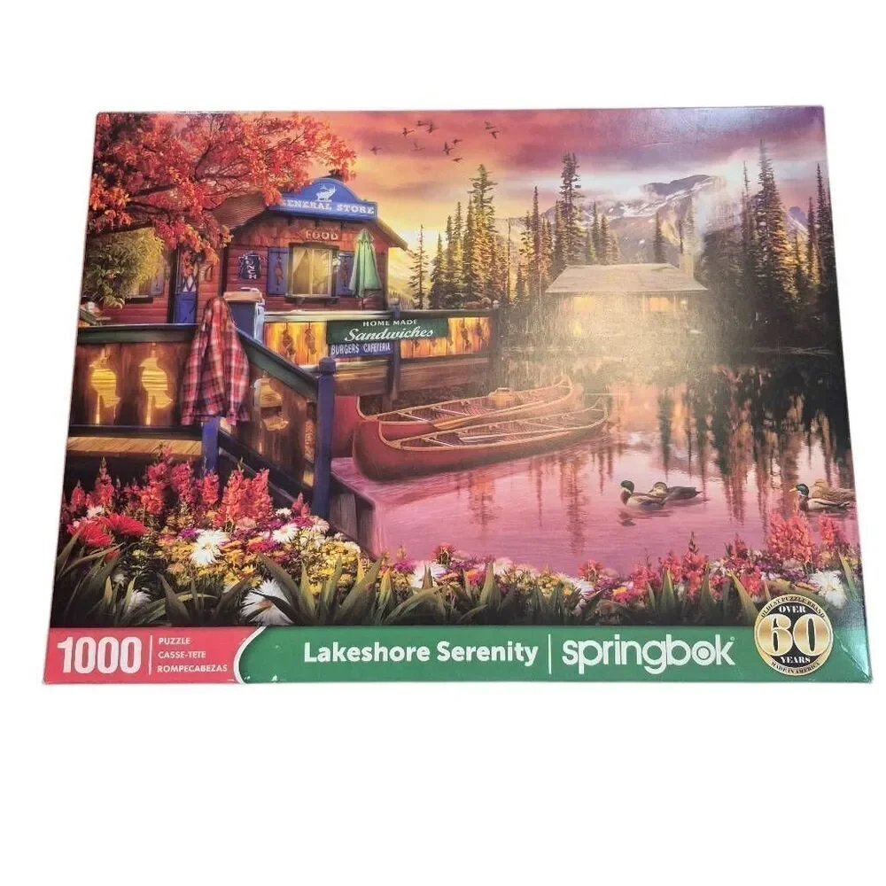 Springbok Lakeshore Serenity 1000 pc Jigsaw Puzzle USED